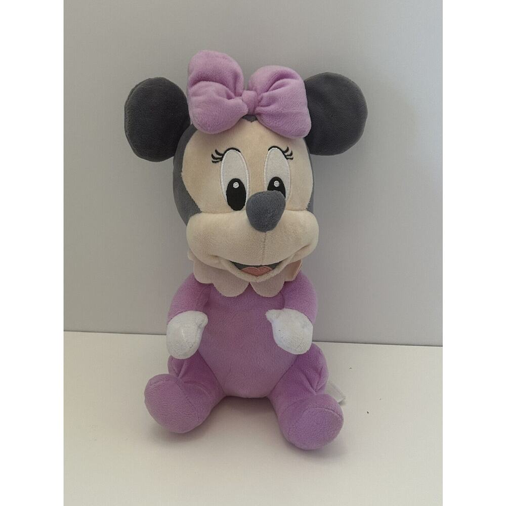 Disney Theme Park Lavender Baby Minnie Mouse Plush Stuffed Animal Toy 11”